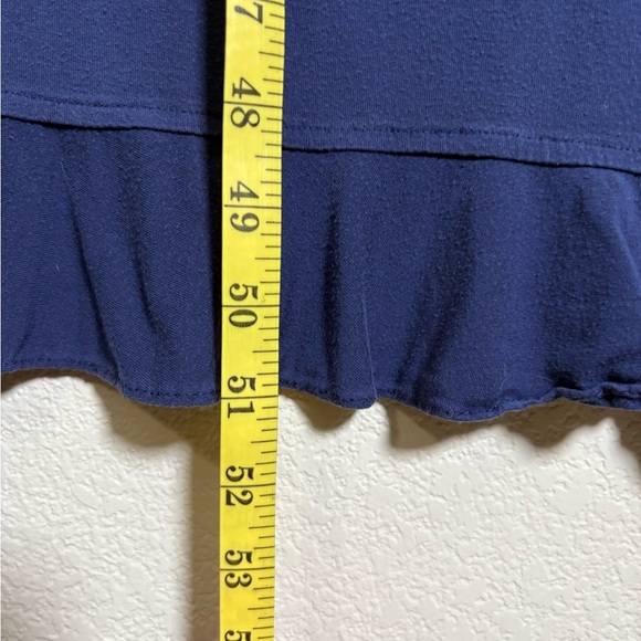 Eileen West Navy Long Sleeve Nightgown. Super soft Modal fabric with White Lace - Picture 5 of 12